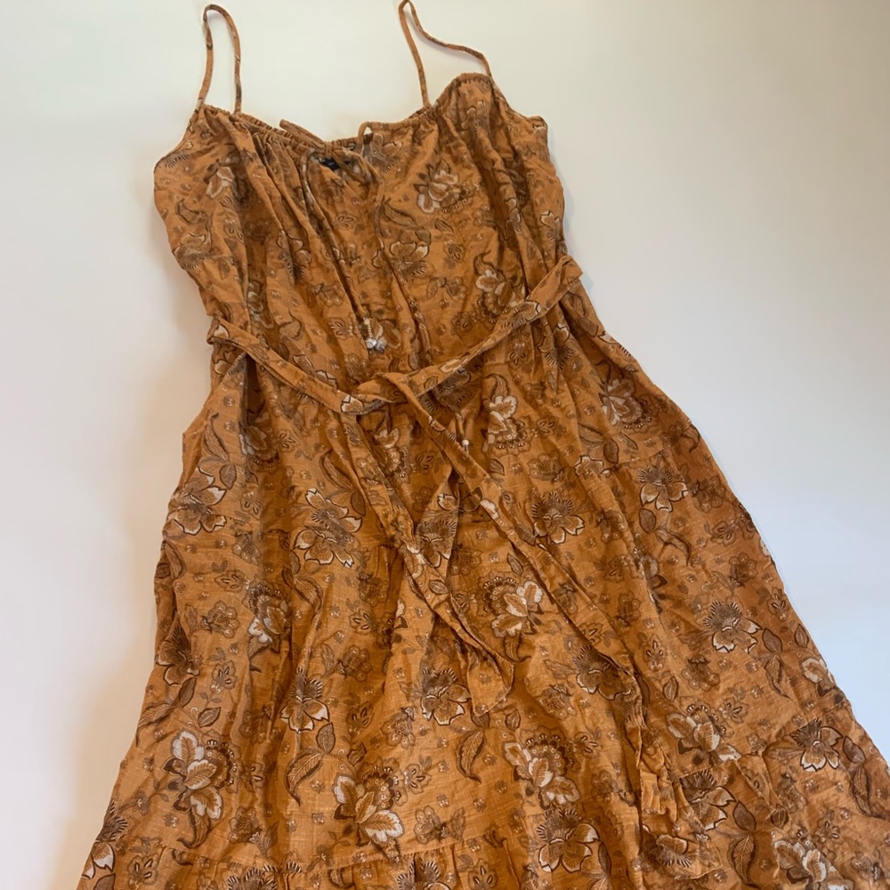 Zara boho gold/mustard midi dress